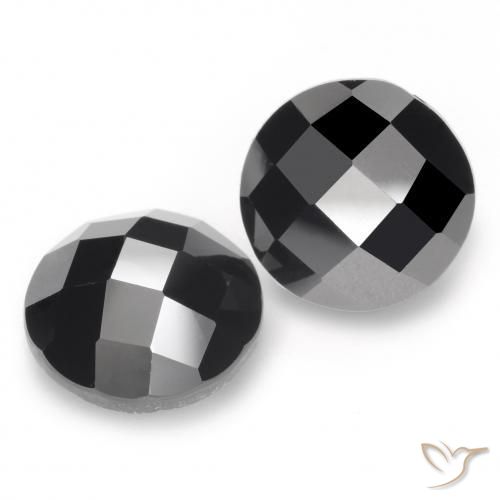 Gemme di Spinello Nero naturale da 12.44 ct, Rotondo, Opaco