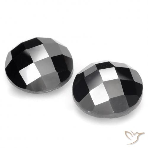 Gemme di Spinello Nero naturale da 12.44 ct, Rotondo, Opaco