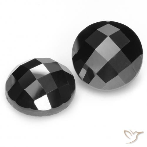 Gemme di Spinello Nero naturale da 14.33 ct, Rotondo, Opaco