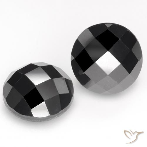 Gemme di Spinello Nero naturale da 14.26 ct, Rotondo, Opaco