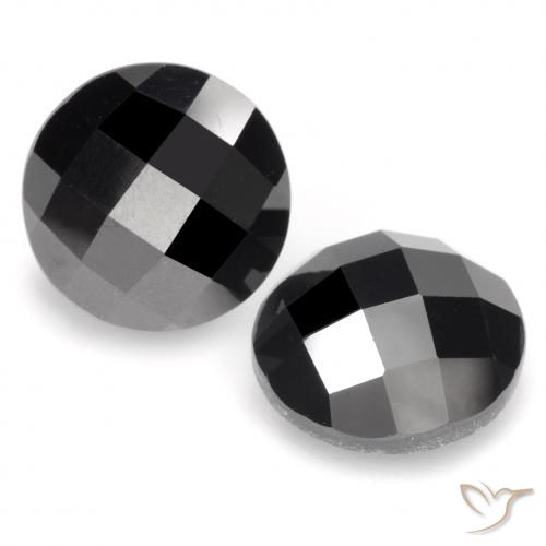 14.62ctw Naturale Nero Spinello, Rotondo, Opaco