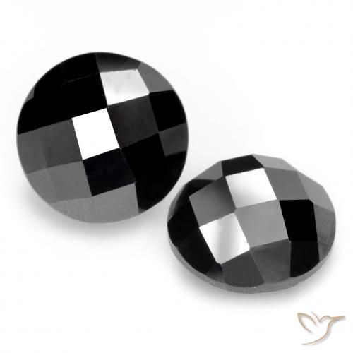 13.21ctw Naturale Nero Spinello, Rotondo, Opaco
