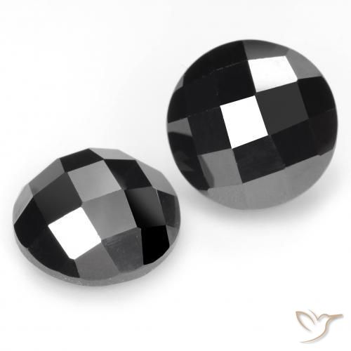 Gemme di Spinello Nero naturale da 13.21 ct, Rotondo, Opaco