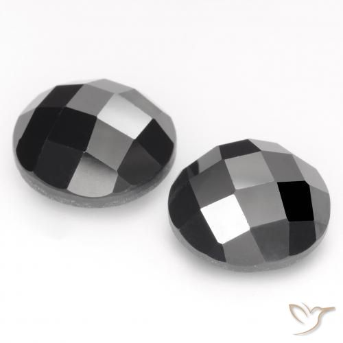 Gemme di Spinello Nero naturale da 13.21 ct, Rotondo, Opaco