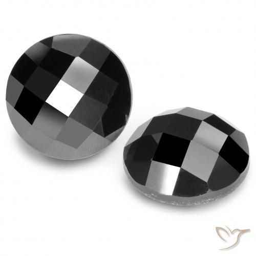 12.96ctw Naturale Nero Spinello, Rotondo, Opaco, Photo A