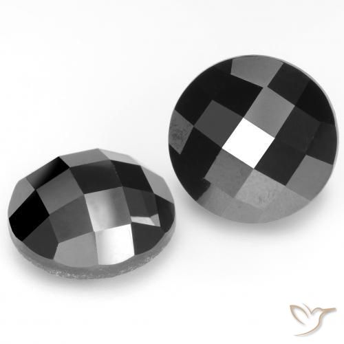 Gemme di Spinello Nero naturale da 12.96 ct, Rotondo, Opaco