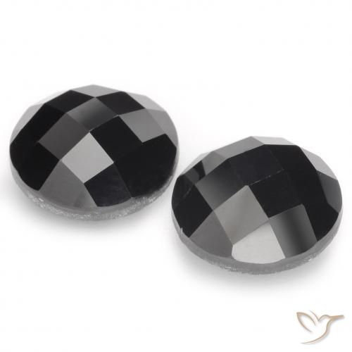 Gemme di Spinello Nero naturale da 12.96 ct, Rotondo, Opaco
