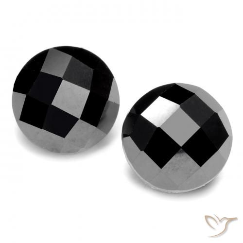7.18ctw Naturale Nero Spinello, Rotondo, Opaco