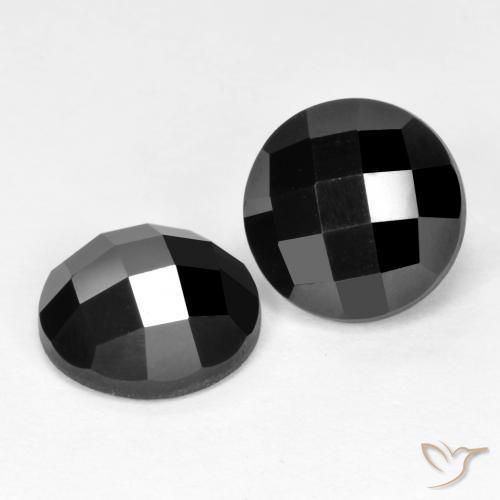 Gemme di Spinello Nero naturale da 7.11 ct, Rotondo, Opaco