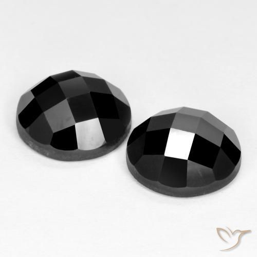 Gemme di Spinello Nero naturale da 7.11 ct, Rotondo, Opaco