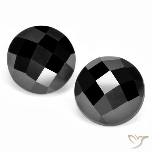 7.50ctw Naturale Nero Spinello, Rotondo, Opaco