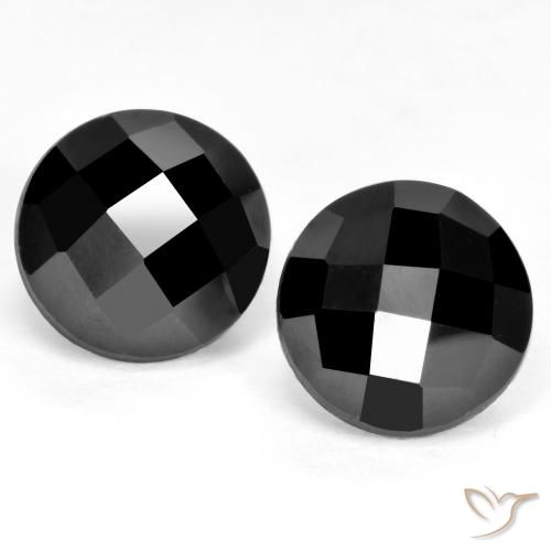 Gemme di Spinello Nero naturale da 6.60 ct, Taglio rotondo, Opaco