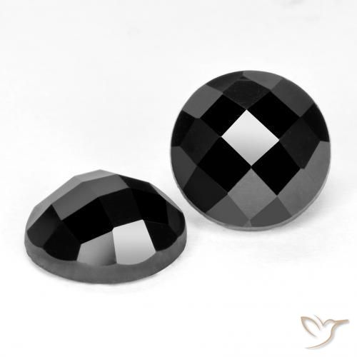Gemme di Spinello Nero naturale da 6.60 ct, Taglio rotondo, Opaco