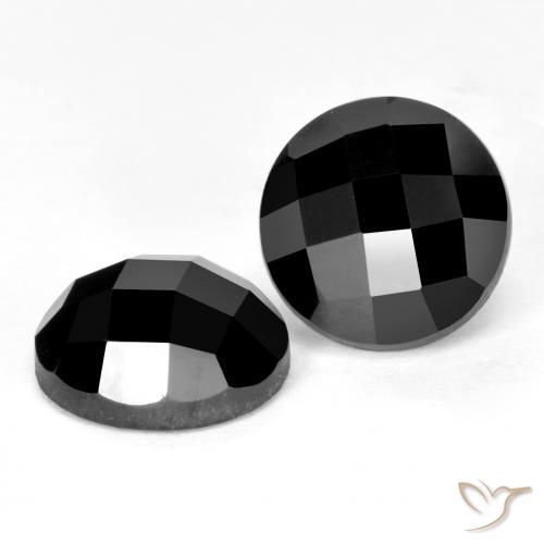 Gemme di Spinello Nero naturale da 7.36 ct, Rotondo, Opaco