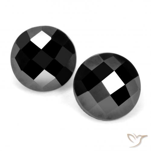 Gemme di Spinello Nero naturale da 7.07 ct, Rotondo, Opaco