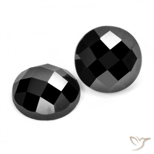 Gemme di Spinello Nero naturale da 7.07 ct, Rotondo, Opaco