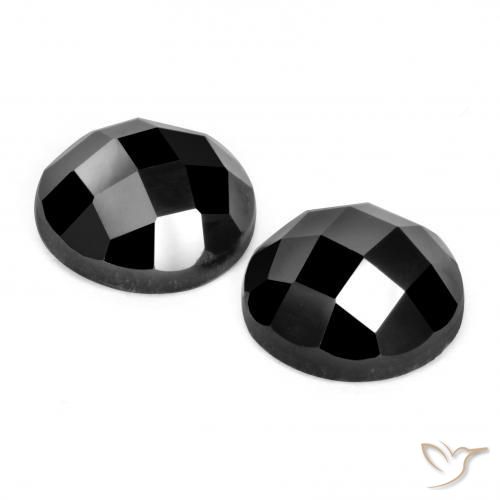 Gemme di Spinello Nero naturale da 7.07 ct, Rotondo, Opaco