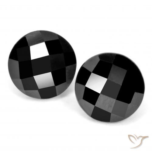 6.70ctw Naturale Nero Spinello, Rotondo, Opaco