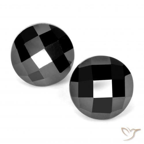 7.02ctw Naturale Nero Spinello, Rotondo, Opaco