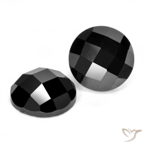 Gemme di Spinello Nero naturale da 7.02 ct, Rotondo, Opaco
