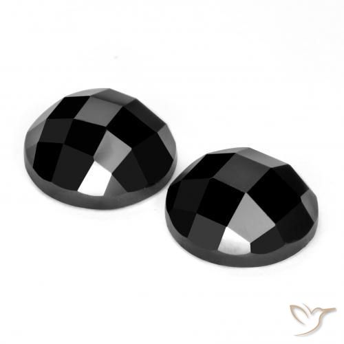 Gemme di Spinello Nero naturale da 7.02 ct, Rotondo, Opaco