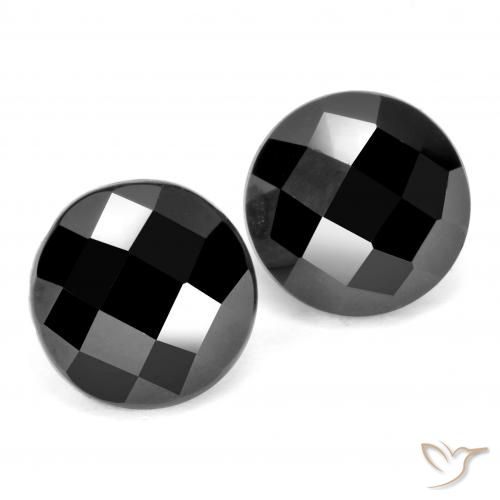 7.06ctw Naturale Nero Spinello, Rotondo, Opaco