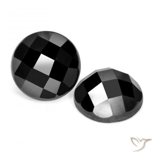 Gemme di Spinello Nero naturale da 7.06 ct, Rotondo, Opaco
