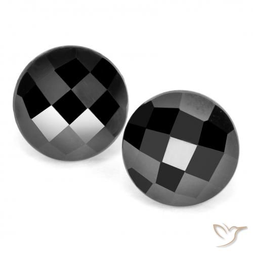 6.99ctw Naturale Nero Spinello, Rotondo, Opaco
