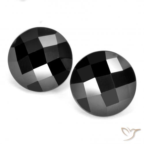 6.63ctw Naturale Nero Spinello, Rotondo, Opaco