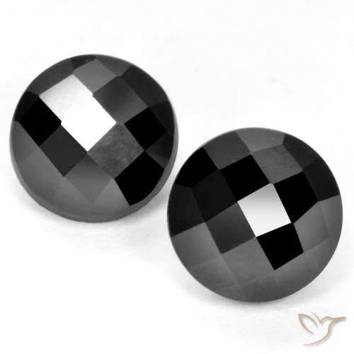 7.42ctw Naturale Nero Spinello, Rotondo, Opaco