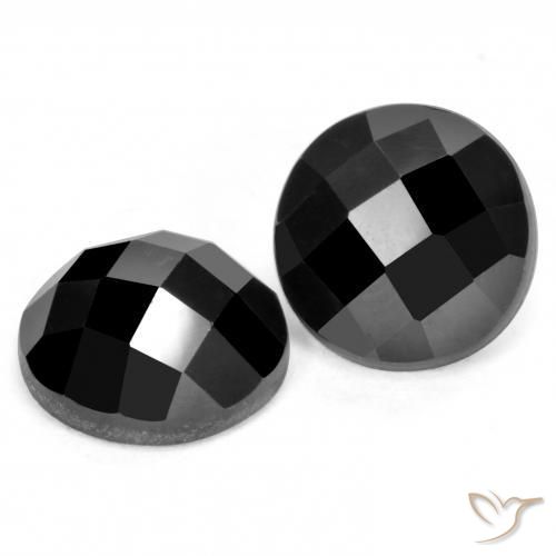 Gemme di Spinello Nero naturale da 7.42 ct, Rotondo, Opaco