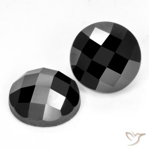 Gemme di Spinello Nero naturale da 7.33 ct, Rotondo, Opaco