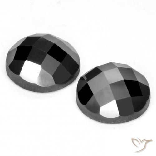 Gemme di Spinello Nero naturale da 7.33 ct, Rotondo, Opaco