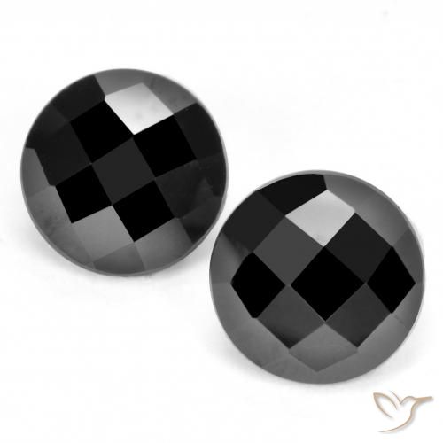6.57ctw Naturale Nero Spinello, Rotondo, Opaco