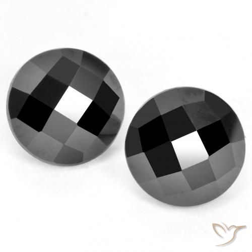6.90ctw Naturale Nero Spinello, Rotondo, Opaco