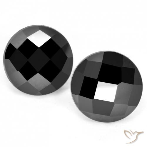 7.01ctw Naturale Nero Spinello, Rotondo, Opaco