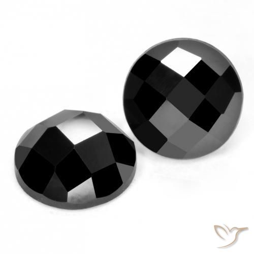 Gemme di Spinello Nero naturale da 7.01 ct, Rotondo, Opaco