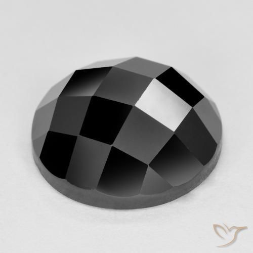 Spinello naturale nero da 6,87 ct, taglio rotondo, opaco
