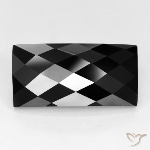 Spinello naturale nero da 15,29 ct, baguette, opaco