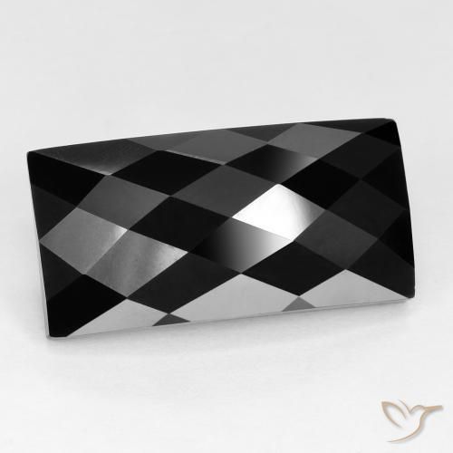Spinello naturale nero da 15,29 ct, baguette, opaco
