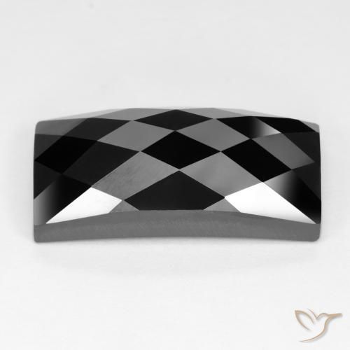 Spinello naturale nero da 15,29 ct, baguette, opaco