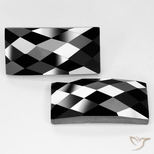Gemme di Spinello Nero naturale da 25.66 ct, Taglio a baguette, Opaco