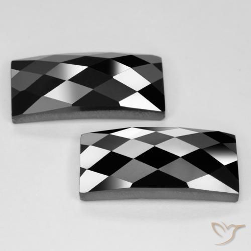 Gemme di Spinello Nero naturale da 25.66 ct, Taglio a baguette, Opaco