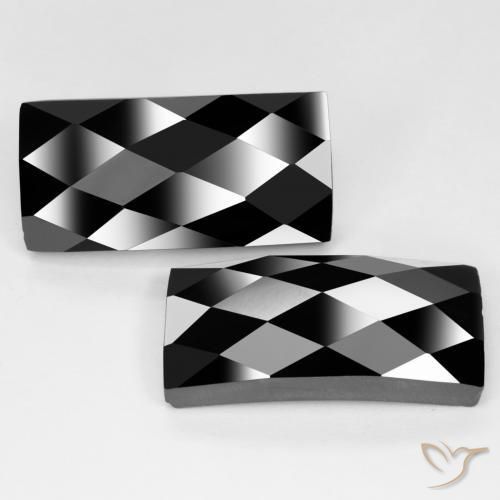 Gemme di Spinello Nero naturale da 25.49 ct, Taglio a baguette, Opaco