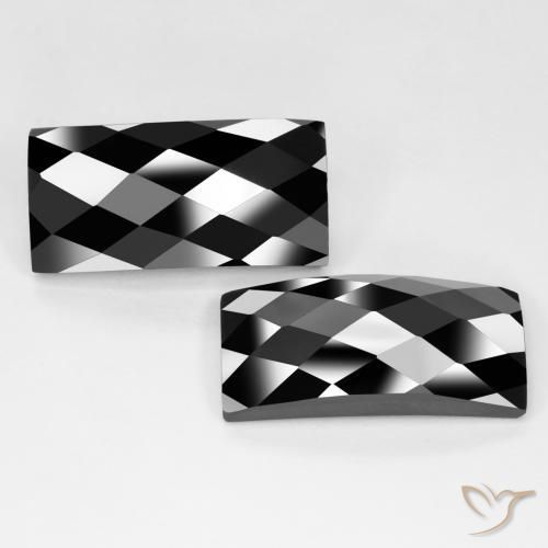 Gemme di Spinello Nero naturale da 27.85 ct, Taglio a baguette, Opaco