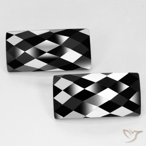 Gemme di Spinello Nero naturale da 25.66 ct, Taglio a baguette, Opaco