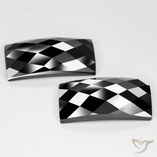 Gemme di Spinello Nero naturale da 25.66 ct, Taglio a baguette, Opaco