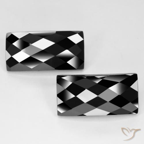 Gemme di Spinello Nero naturale da 28.23 ct, Taglio a baguette, Opaco