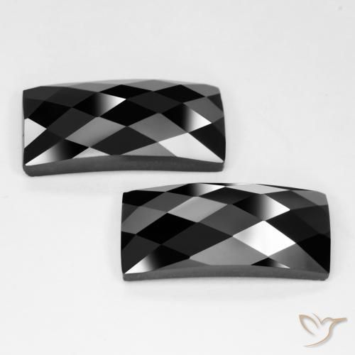 Gemme di Spinello Nero naturale da 25.41 ct, Taglio a baguette, Opaco