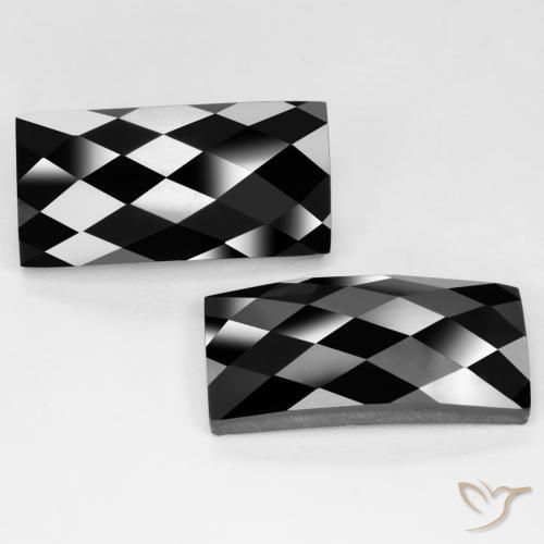 Gemme di Spinello Nero naturale da 26.57 ct, Taglio a baguette, Opaco